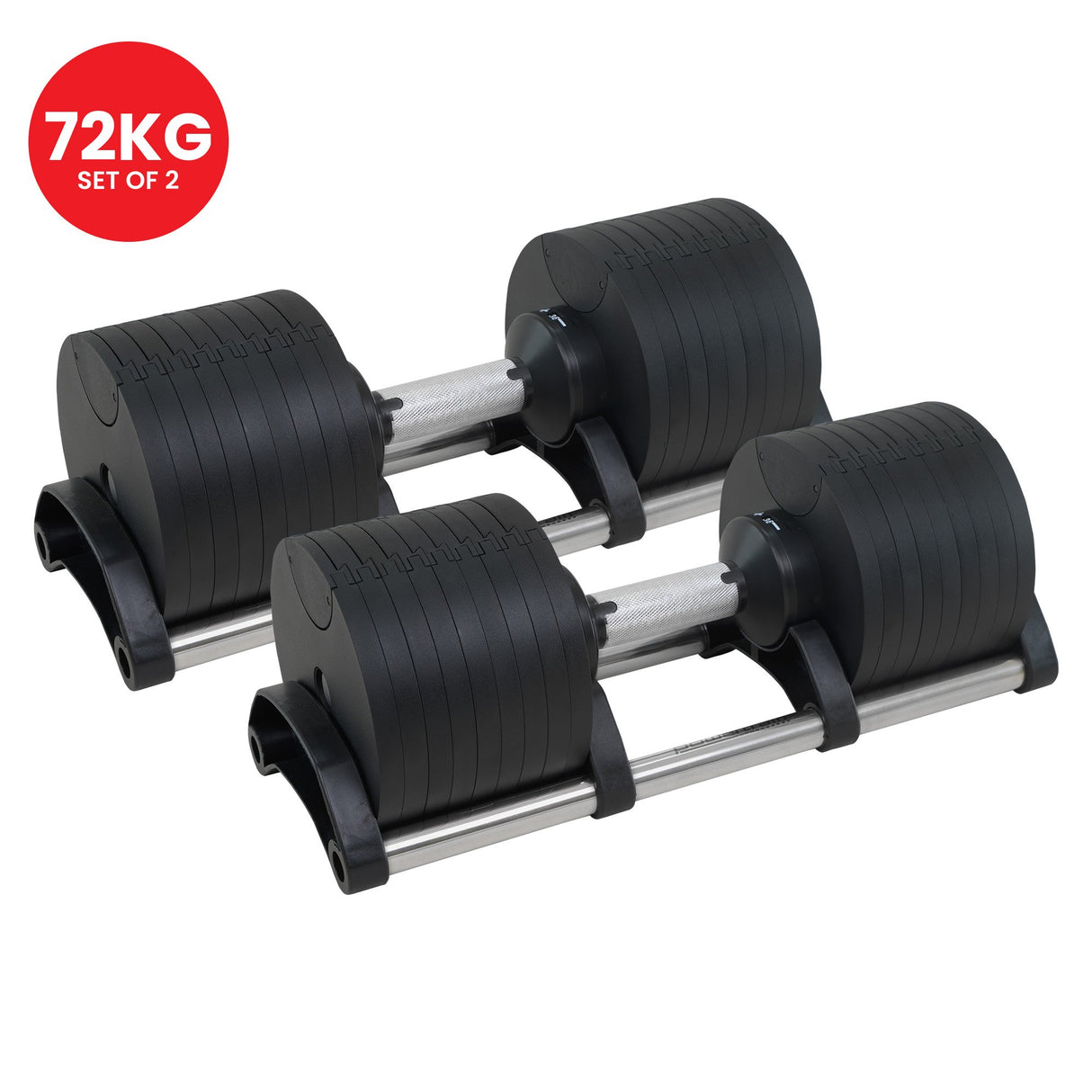 Powertrain Eon 2 x 36kg Dial-Up Adjustable Dumbbell Home Gym Weights