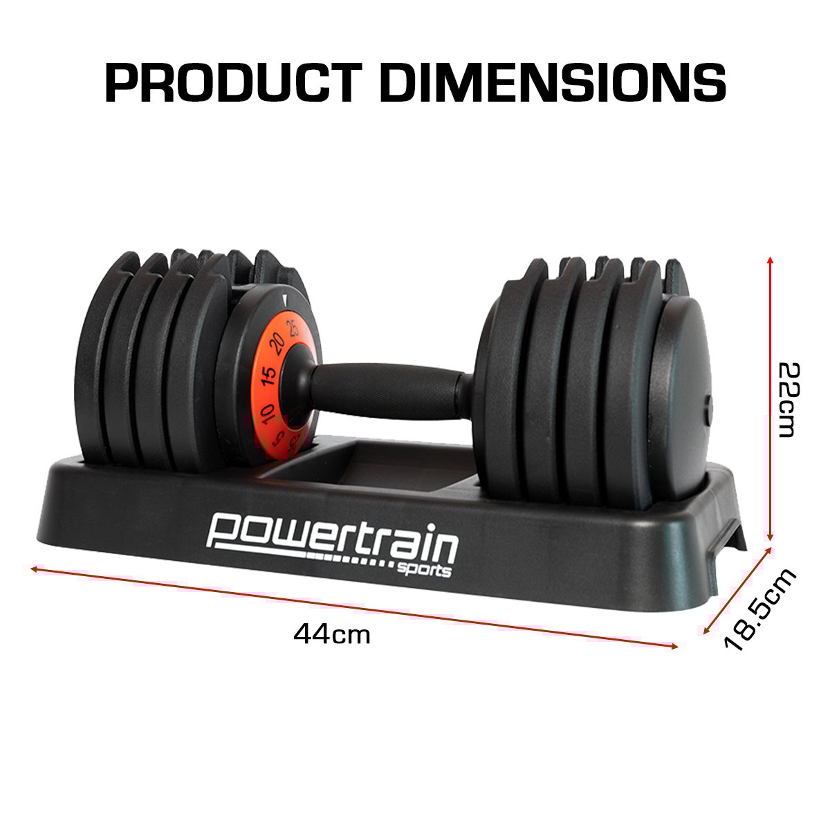 Powertrain GEN2 Pro Adjustable Dumbbell Weights - 25kg