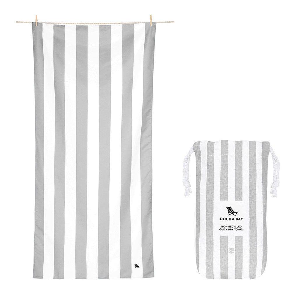Dock & Bay Beach Towel Cabana Collection XL | Quick Dry | Goa Grey-2006732812807442432