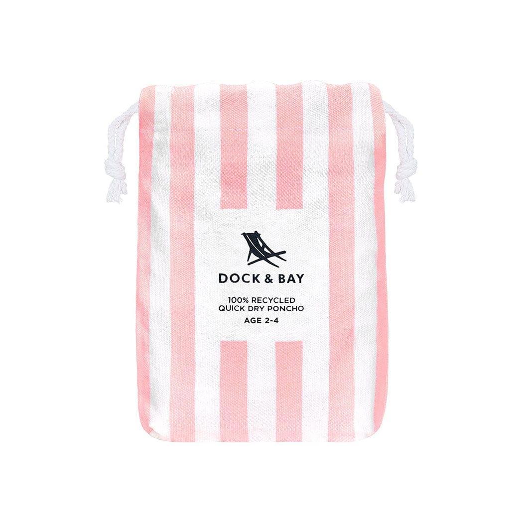 Dock & Bay KIDS Poncho Hooded Towel -Mini Cabana Collection-Malibu Pink M (7-10yrs)-2006732817437954051