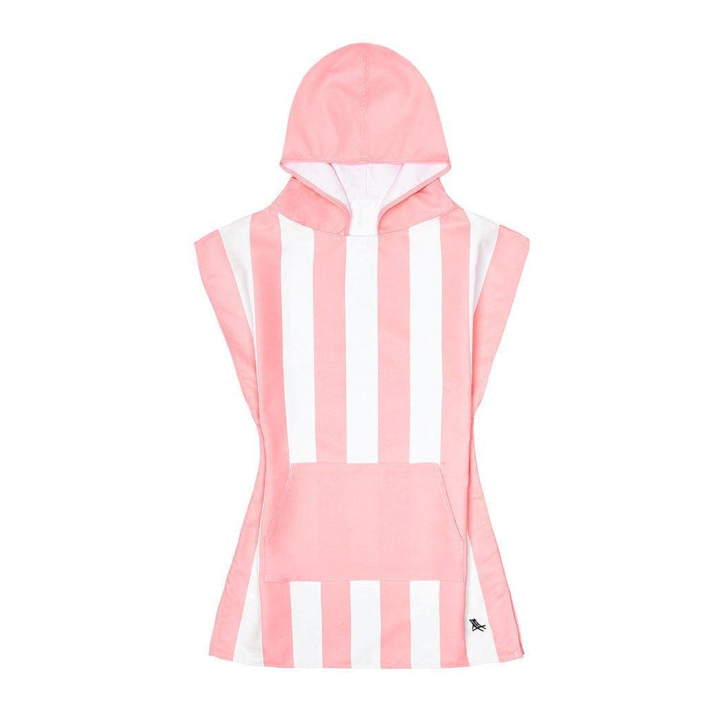 Dock & Bay KIDS Poncho Hooded Towel -Mini Cabana Collection-Malibu Pink M (7-10yrs)-2006732817437954052