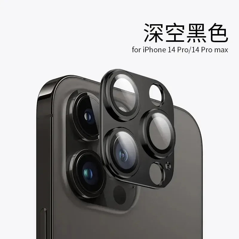 Metal Camera Protector For IPhone 16promax 16pro 16 15 Pro Max 14 Plus Alloy Case Back Lens Tempered Glass Cover Protective Cap