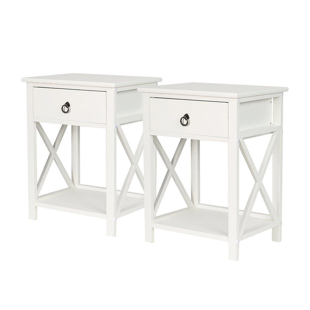 Levede 2x Bedside Tables Drawers Side-2006733144480419840