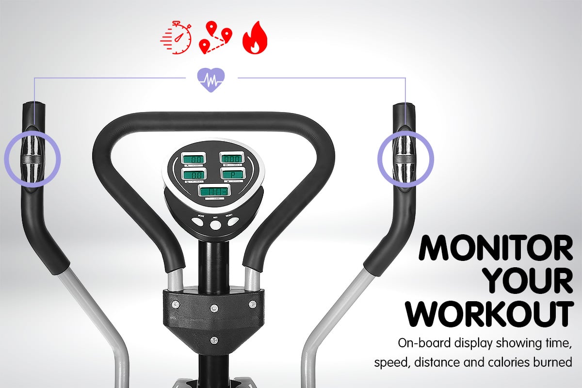 Powertrain 5-in-1 Elliptical Cross Trainer Bike with Dumbbell Sets