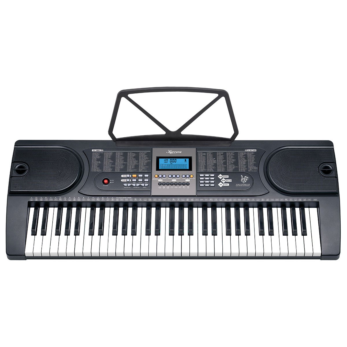 Karrera 61-Keys Electronic LED Keyboard Piano with Stand - Black