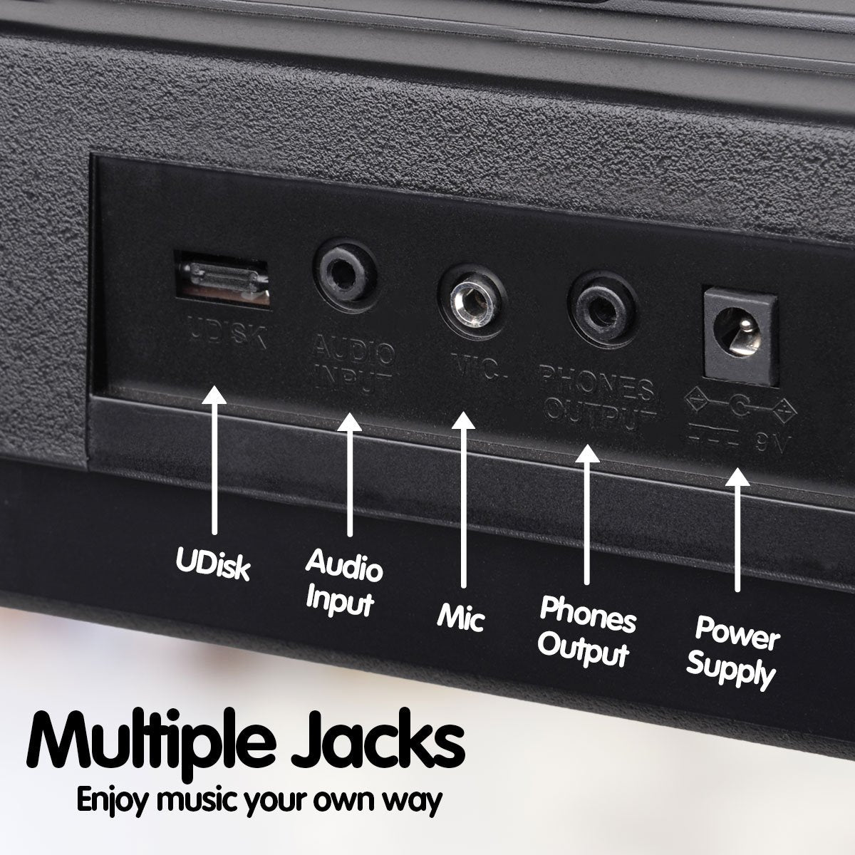 Karrera 61-Keys Electronic LED Keyboard Piano with Stand - Black