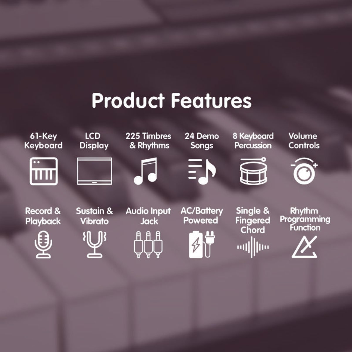 Karrera 61-Key Electronic Keyboard Piano Music with Stand - Pink