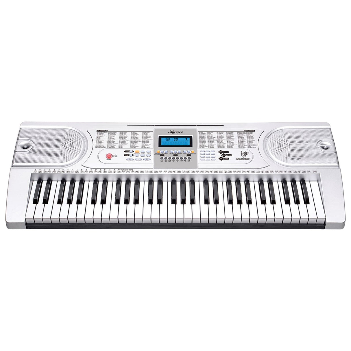Karrera 61-Key Electronic LED Keyboard Piano with Stand - Silver