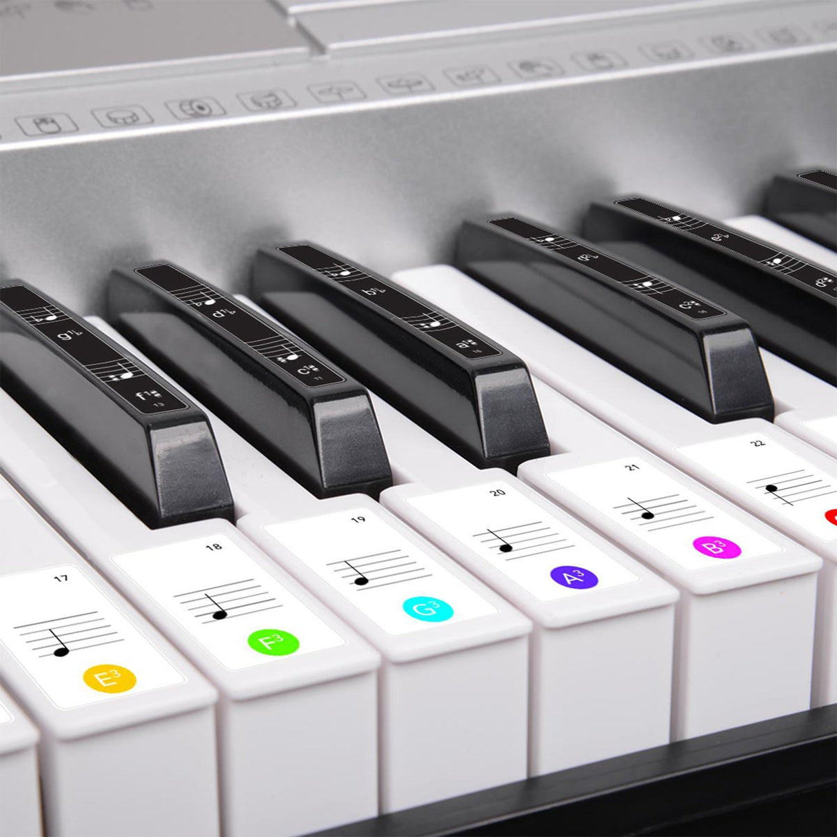 Karrera 61-Key Electronic LED Keyboard Piano with Stand - Silver