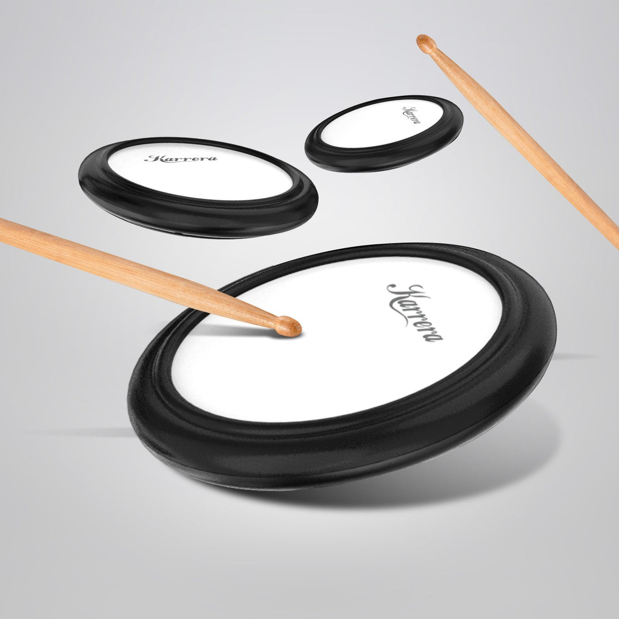 Karrera X23 Electronic Drum Kit with Sound Module, 3 Toms, Snare Quiet Mesh Drum Heads, Cymbals