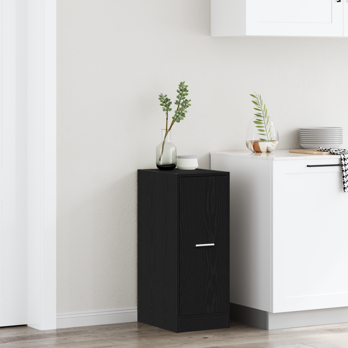 Apothecary Cabinet Black oak 30 x 41 x 77.5 cm Engineered wood