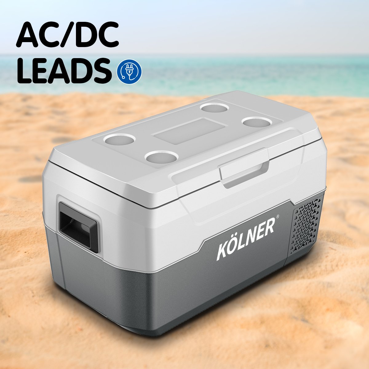 Kolner 20L Portable Camping Fridge Cooler Freezer Refrigerator Grey