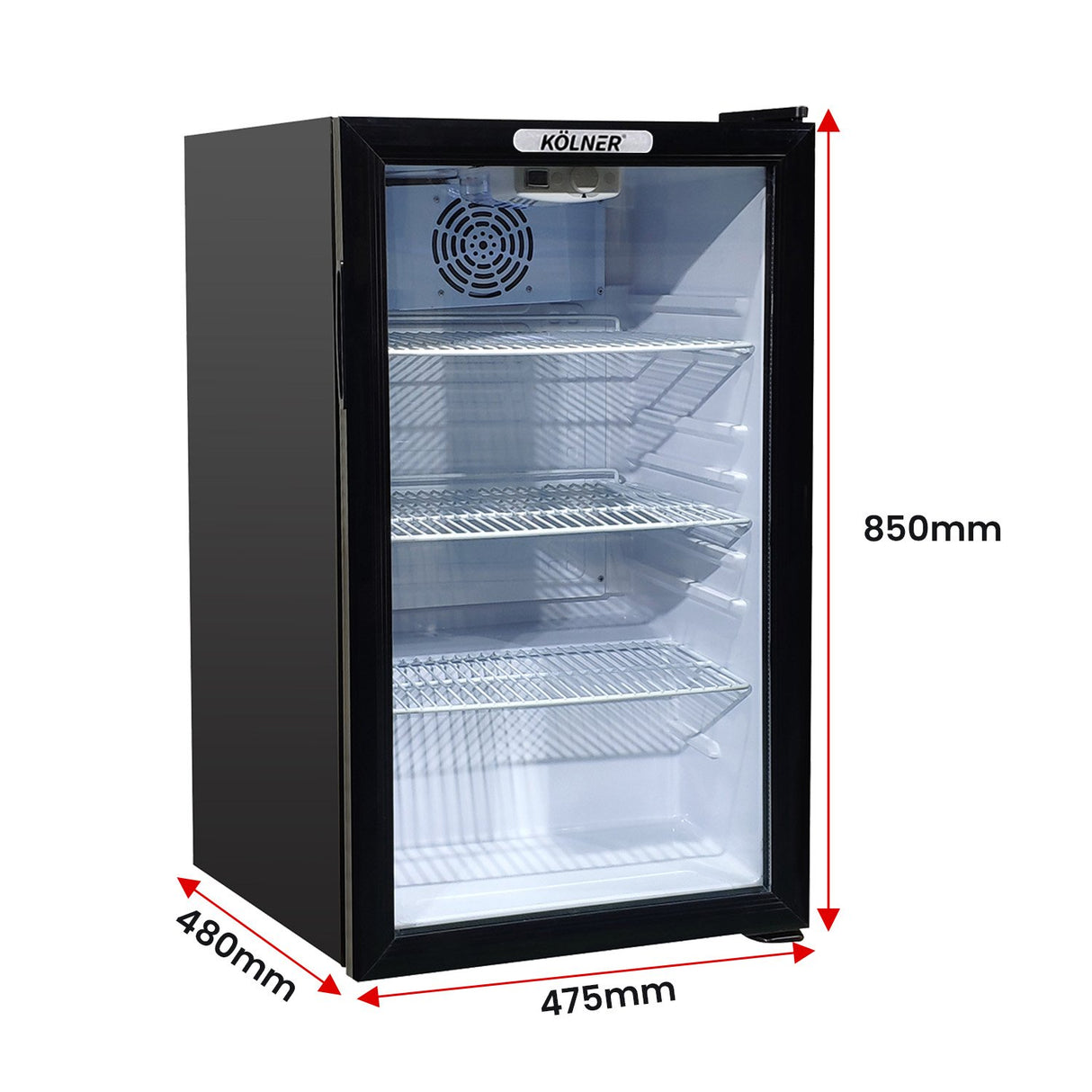 Kolner 100L Mini Bar Wine Fridge Glass Door Beverage Cooler Drinks Refrigerator