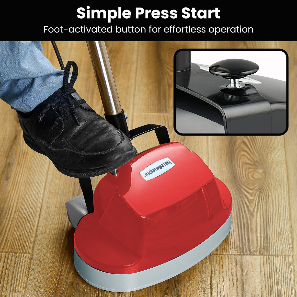 Hauskeeper 5 in 1 Electric 240V Floor Polisher w/ 6M Power Cable Timber Hard Waxer Buffer Clean
