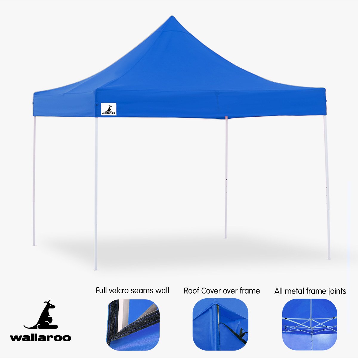 Wallaroo 3x3 PopUp Blue Gazebo Marquee Outdoor Tent
