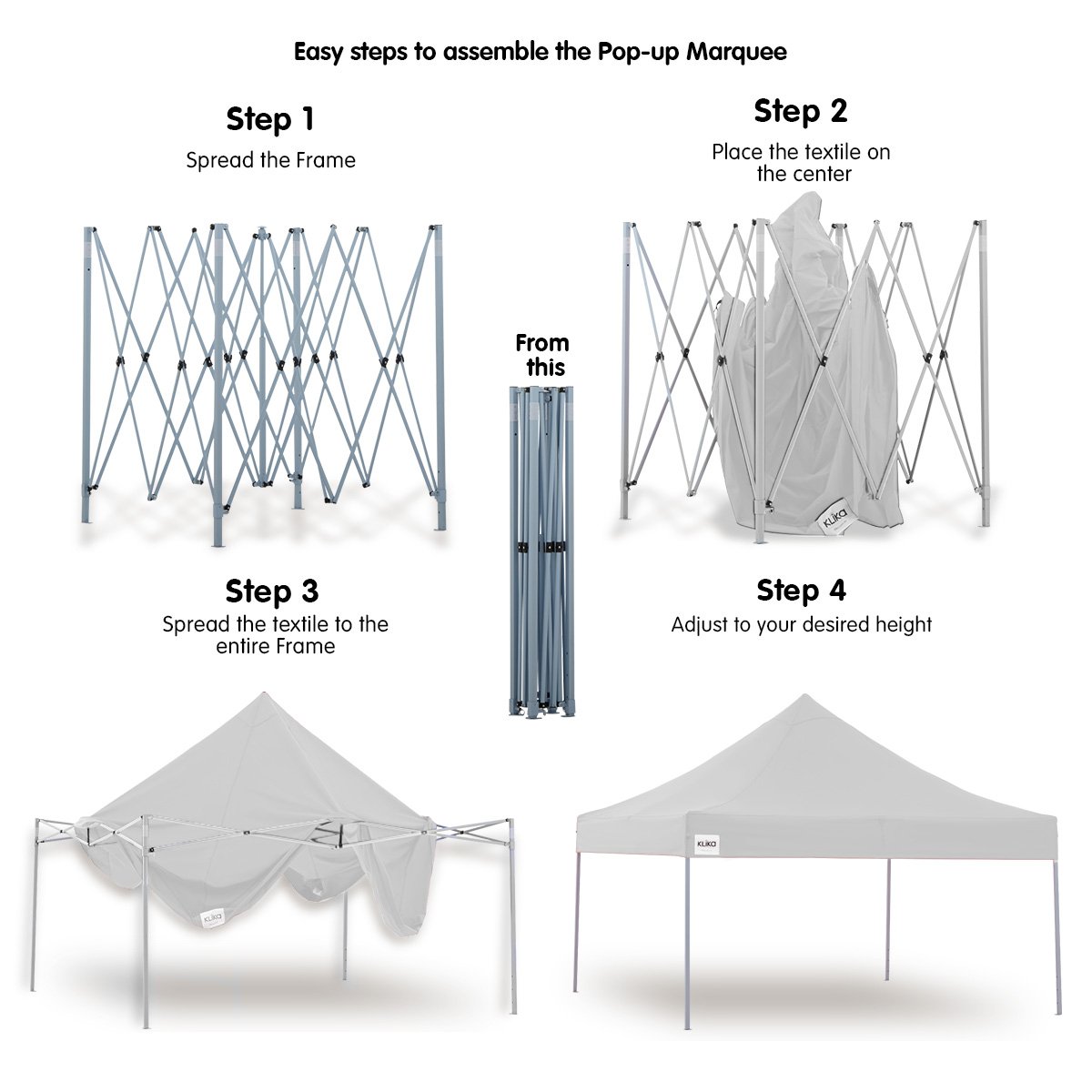 Wallaroo 3x3 PopUp White Gazebo Marquee Outdoor Tent