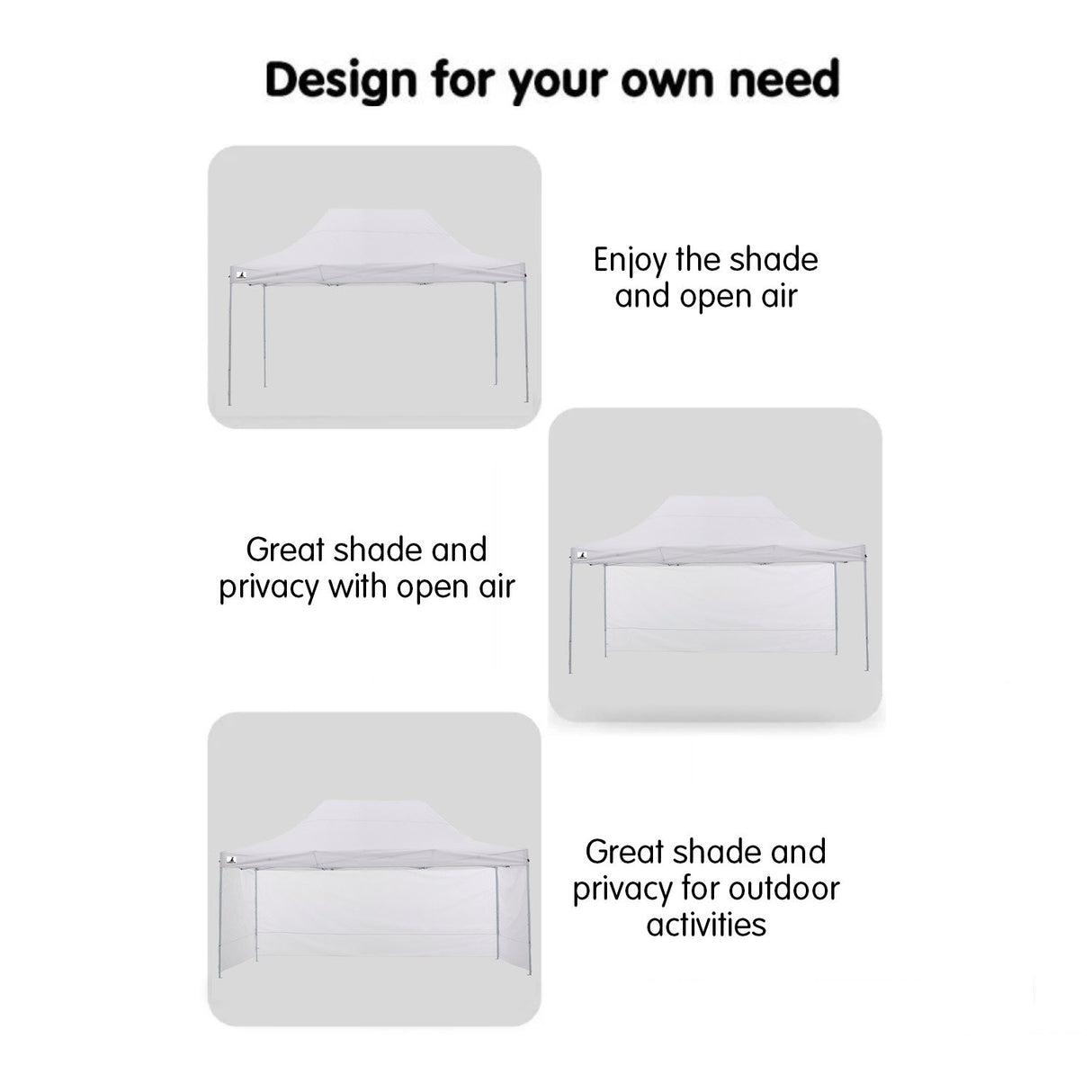 Gazebo Tent Marquee 3x4.5m PopUp Outdoor Wallaroo White