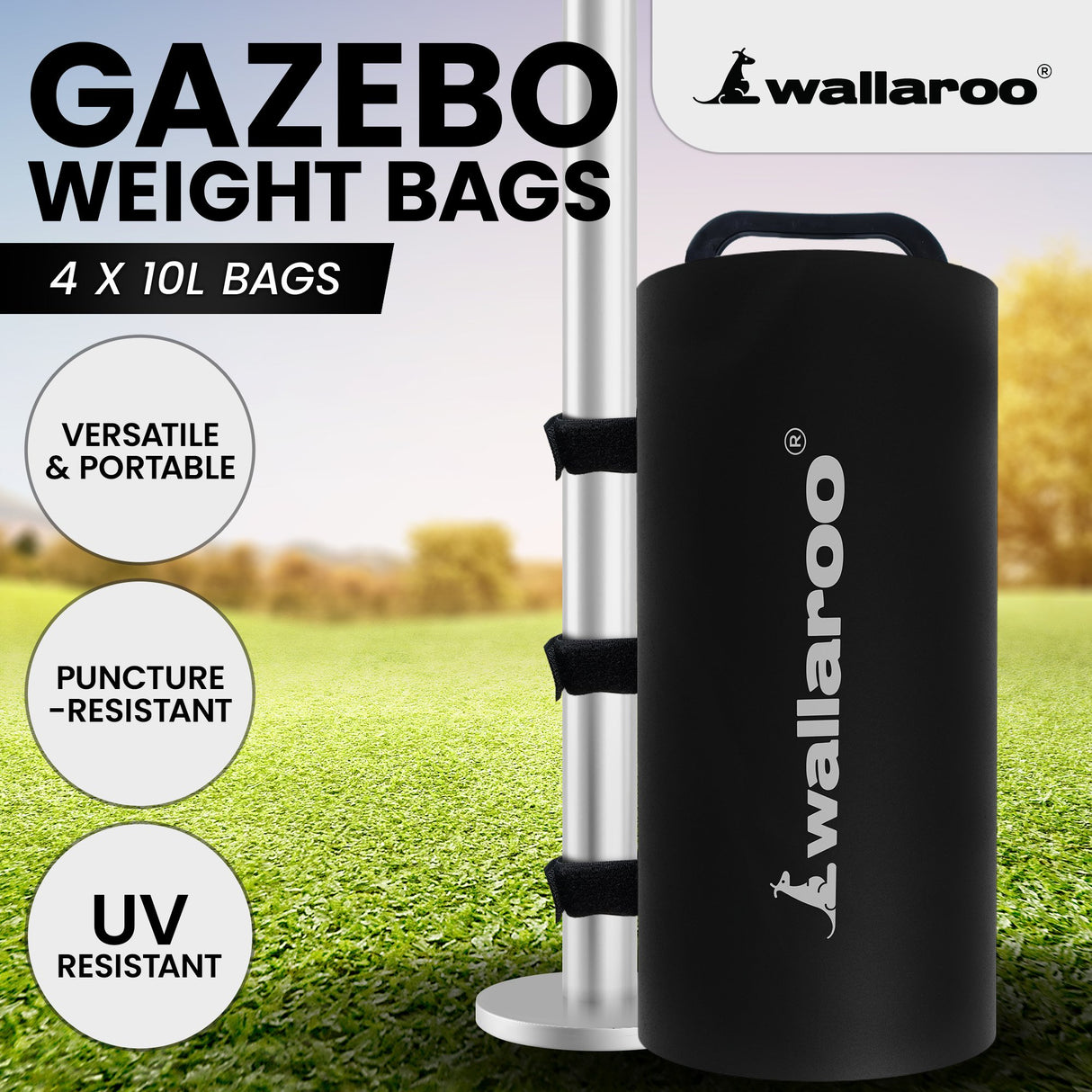 Wallaroo Gazebo Weight Bag Pods 4pcs in Black