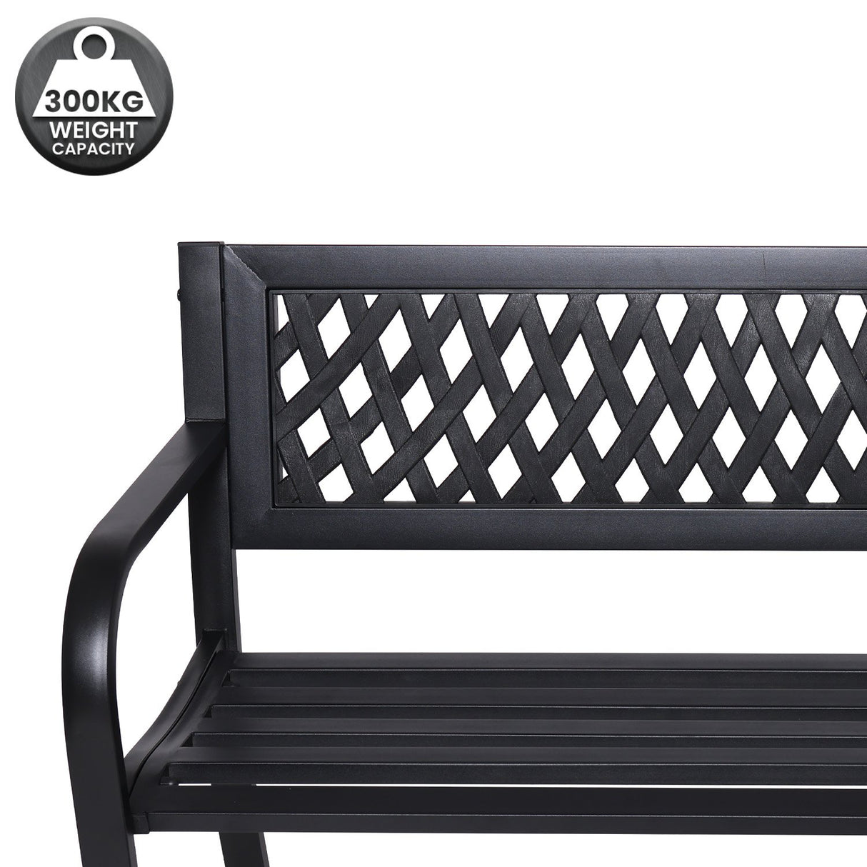 Wallaroo Steel Outdoor Garden Bench - Lattice
