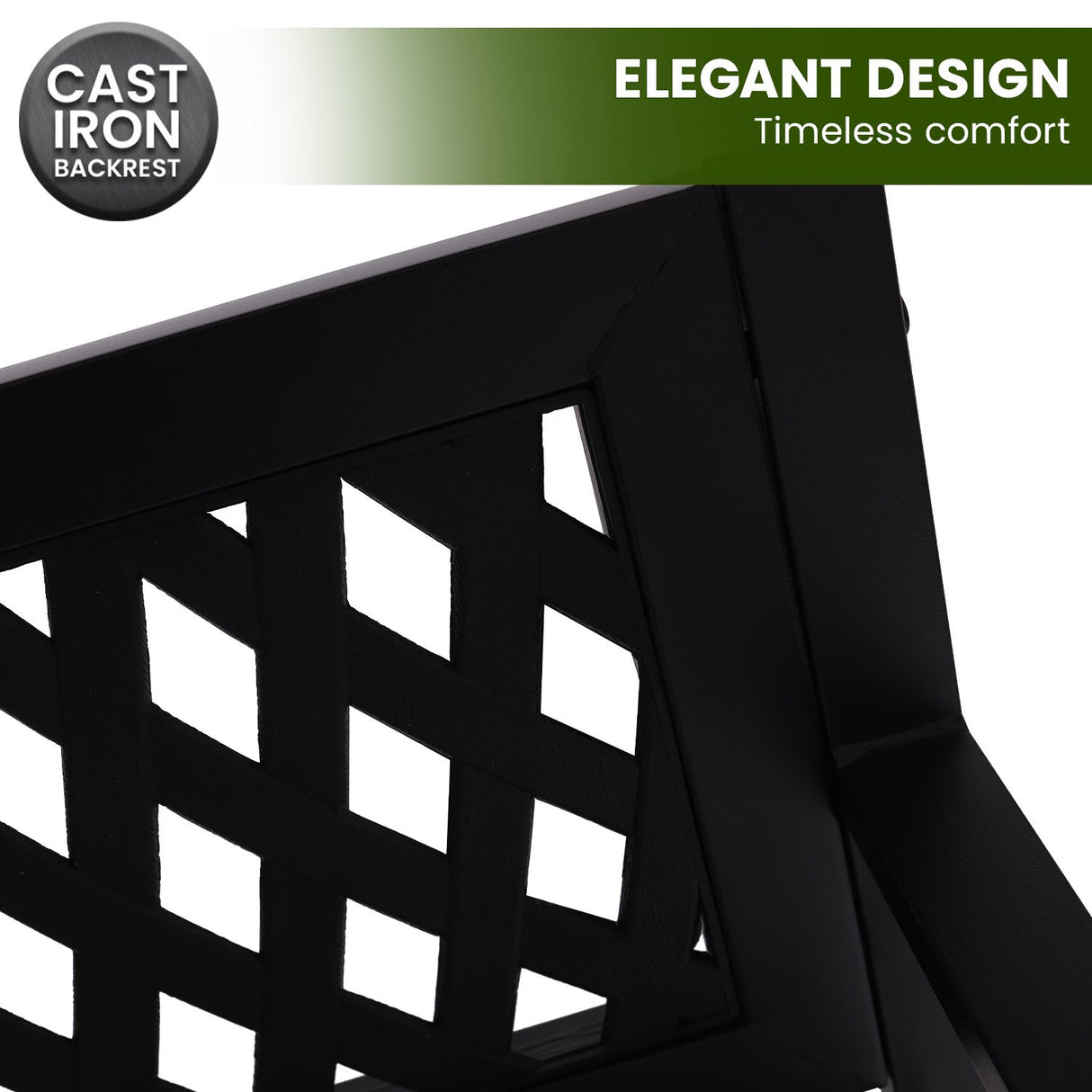 Wallaroo Steel Outdoor Garden Bench - Lattice