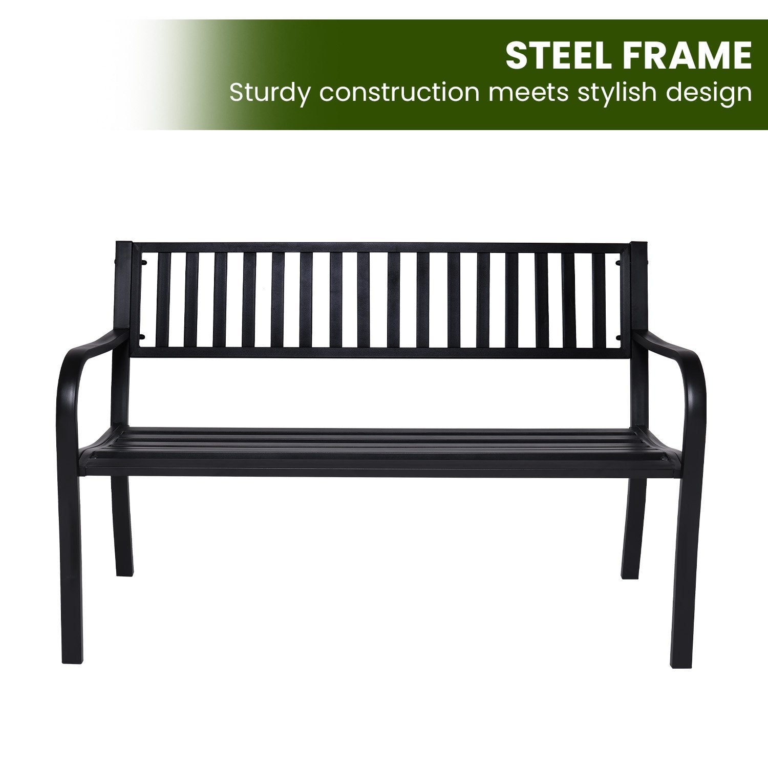 Wallaroo Steel Outdoor Garden Bench - Modern