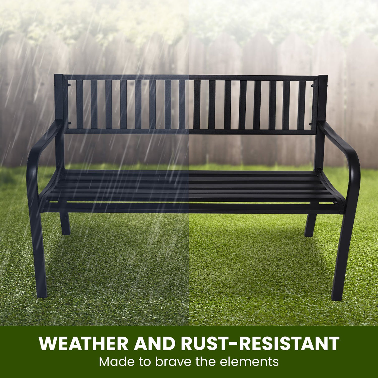 Wallaroo Steel Outdoor Garden Bench - Modern