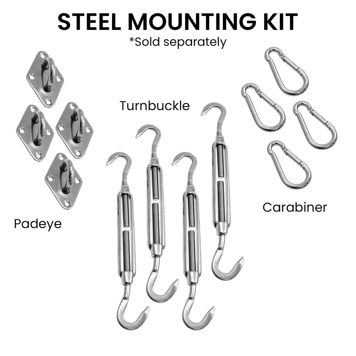 Wallaroo 280GSM Outdoor Sun Shade Sail Canopy Grey - 5m x 8m