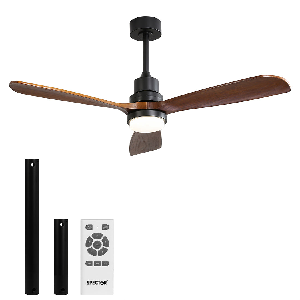 Spector 52'' Wood Ceiling Fan DC Motor Walnut-2018816905690877952