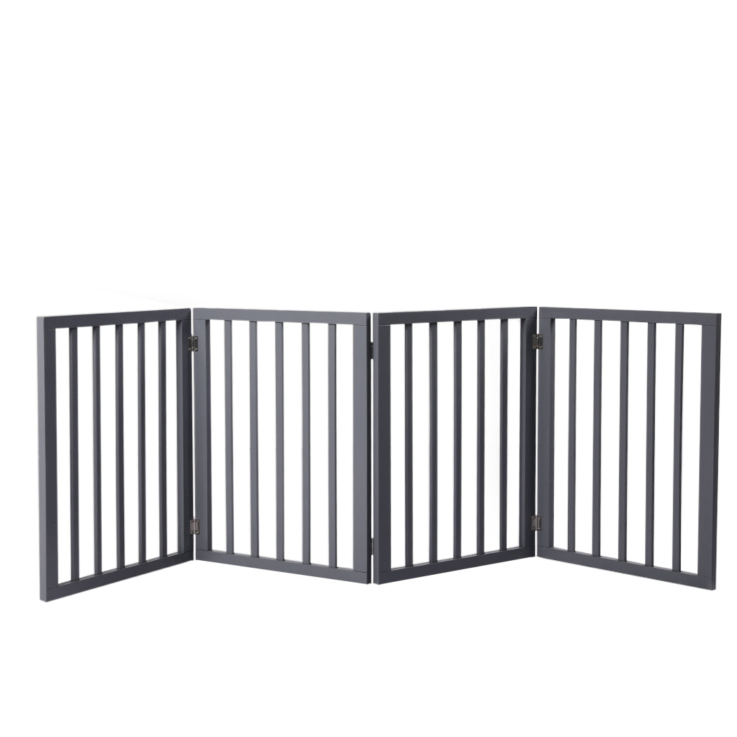 Wooden Pet Gate Dog Fence Retractable Grey 600x 3MM-2006732963861106688