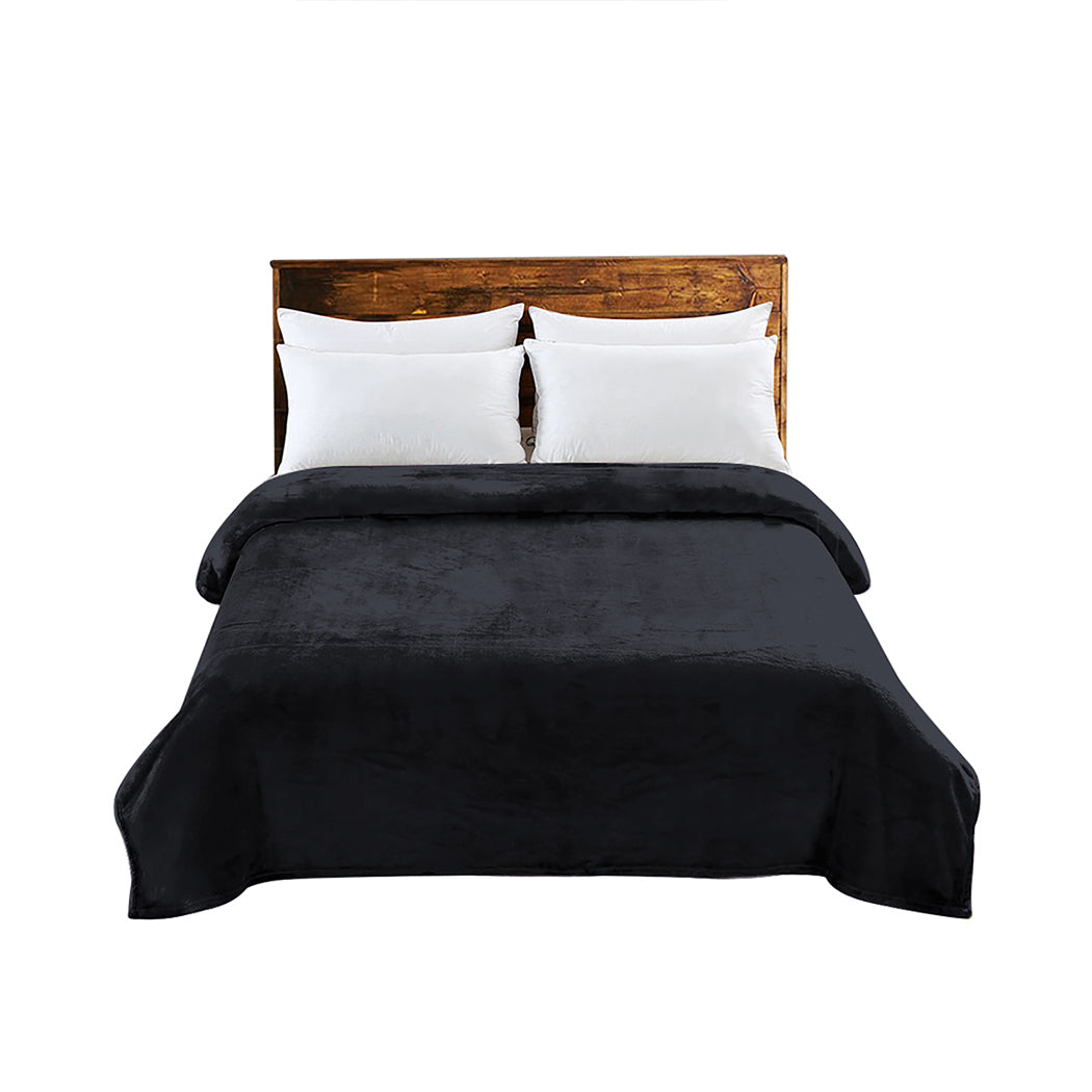 DreamZ 320GSM 220x240cm Ultra Soft Mink Dark Grey Queen-2018816639436460032