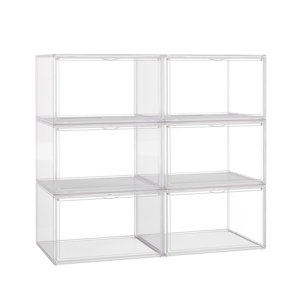 Stacked 6Pc Shoe Box Storage Display Stackable-1954802434610171904