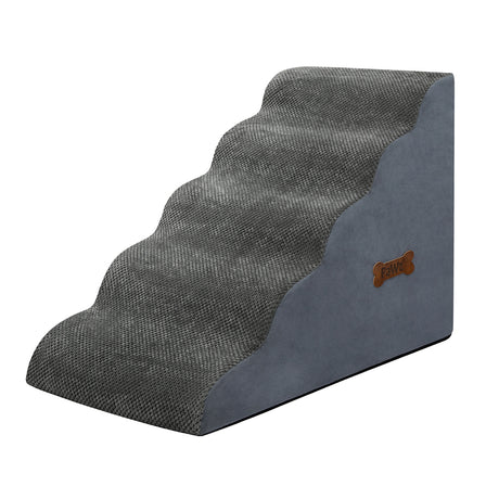 Pawz 5 Steps Pet Stairs Dog Ramp High Density Foam Grey-1954802480189673472