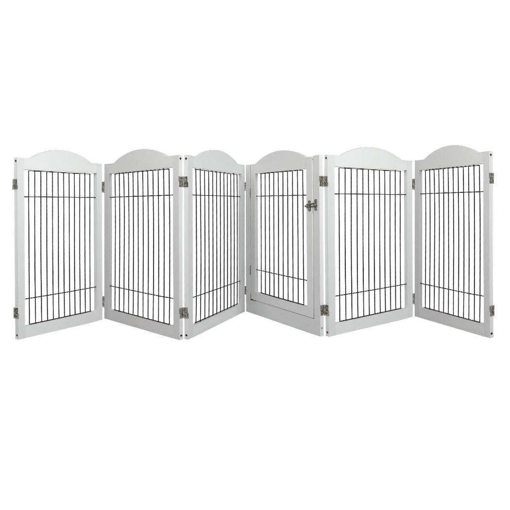PaWz 6 Panels Pet Dog Playpen Puppy White-2006732992130715648