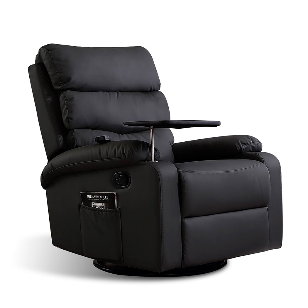Levede Massage Chair Recliner 360 Swivel Black-1954802889289502720
