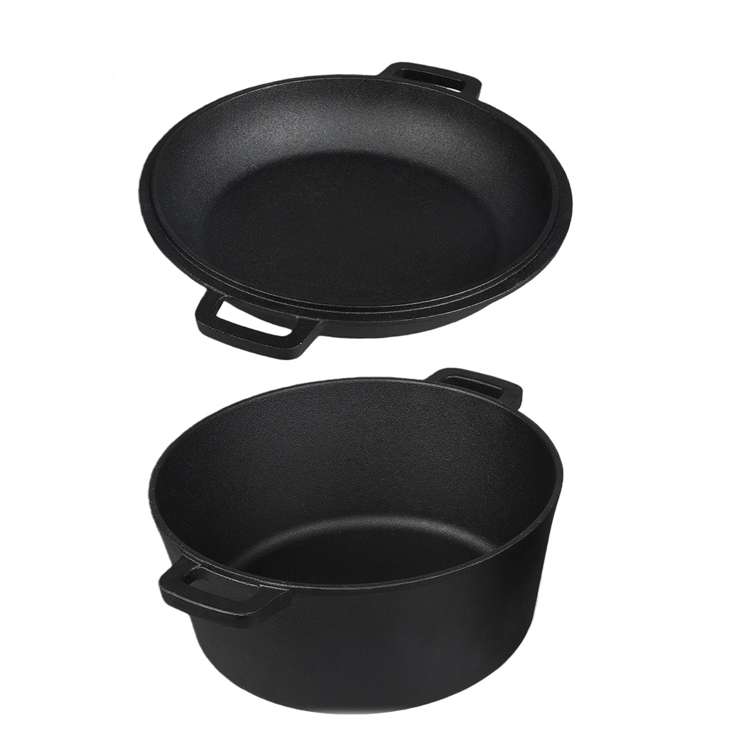 Toque 5.84L Double Dutch Oven 2 in 1 Cast Iron Pan-2011971112459702272