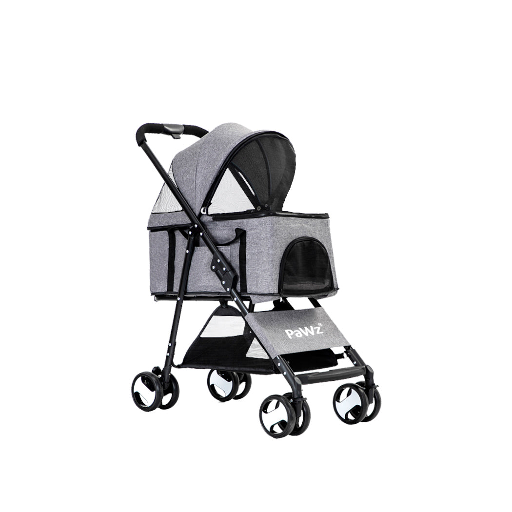 PaWz Large Pet Stroller Dog Cat Travel Grey-2006733031234211840