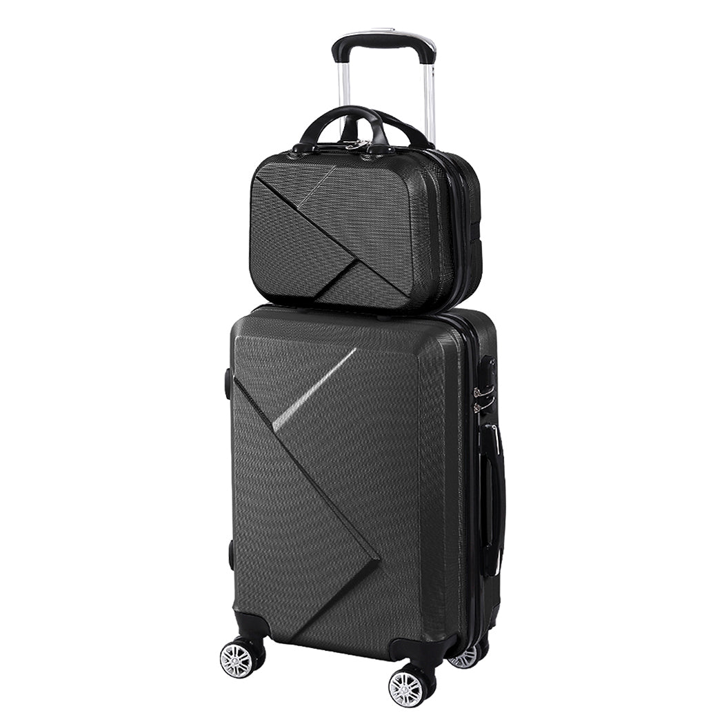 Slimbridge 2pcs 20"Travel Luggage Set Black-2006733061953294336