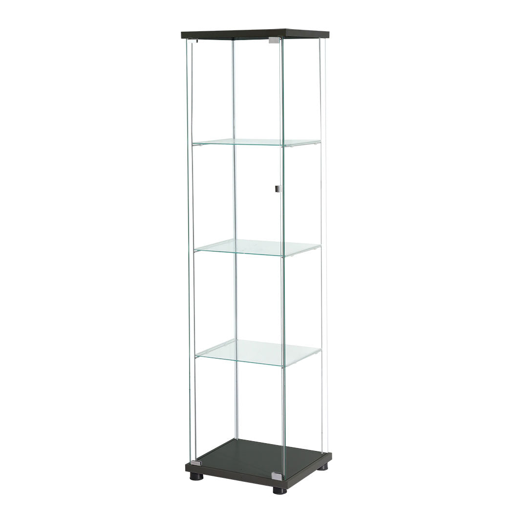 Stacked Display Storage Cabinet Glass Black-2006733282951172096