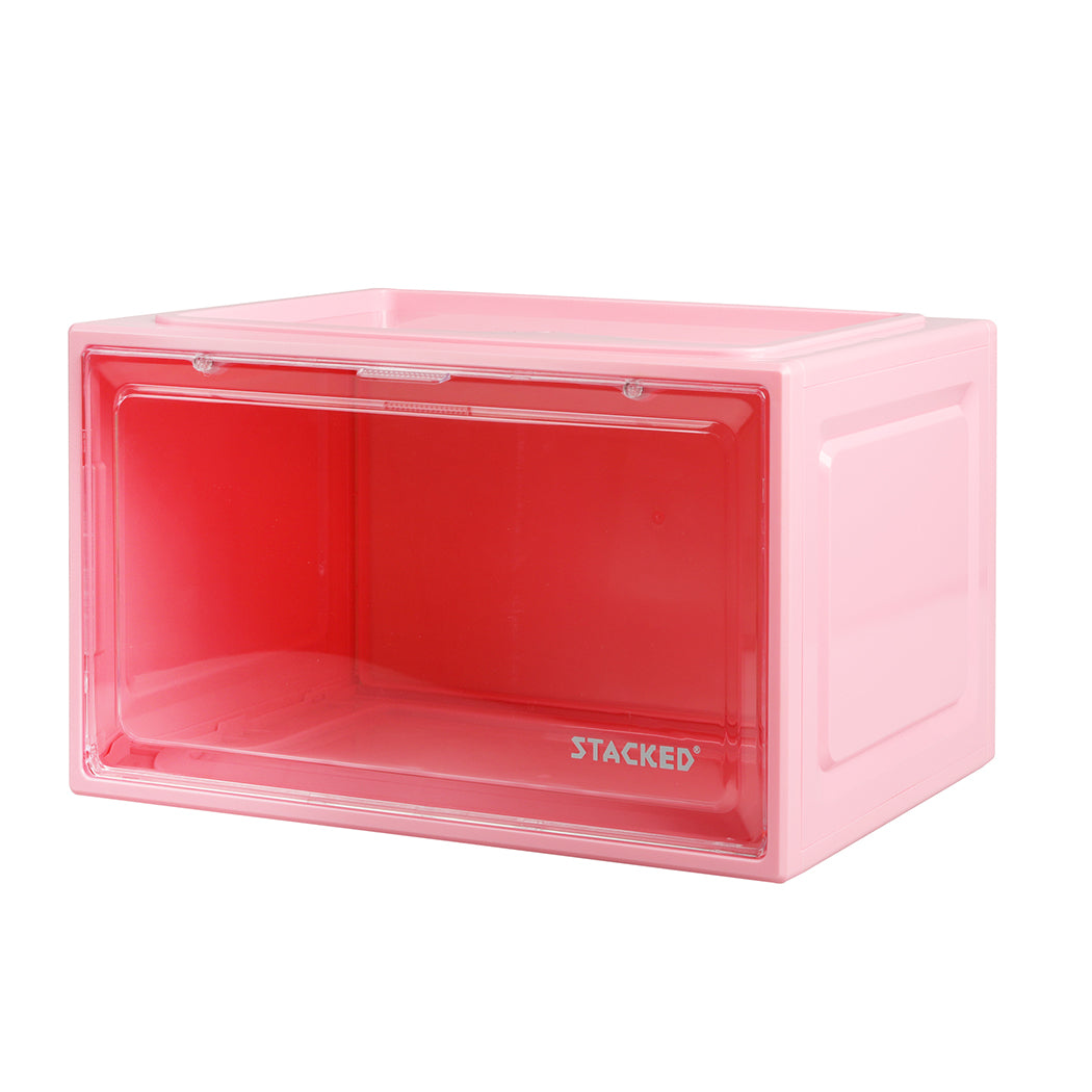 Stacked Sneaker Display Case Stackable Pink-2006733027572584448