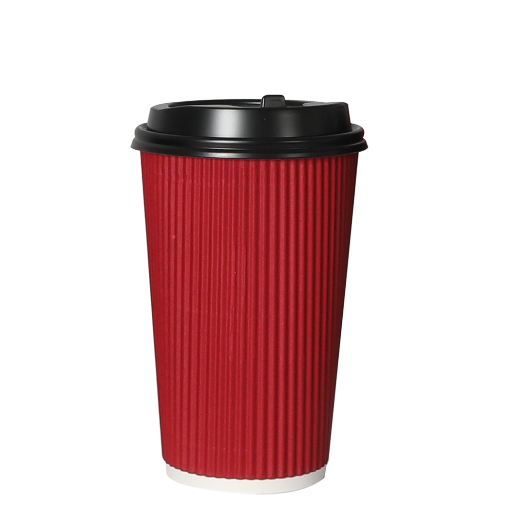 50 Pcs 16oz Disposable Takeaway Coffee Red-2018816632499081216