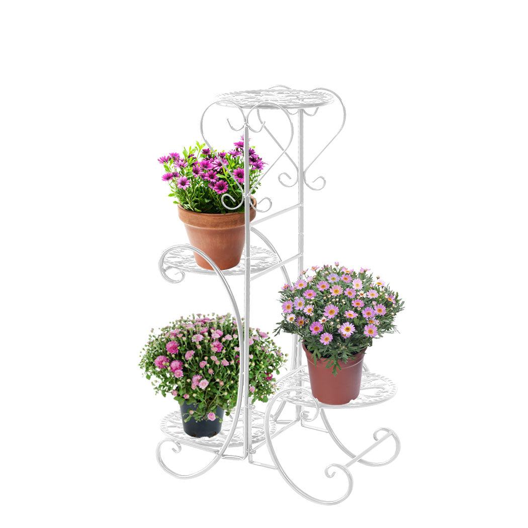 Levede Plant Stand Outdoor Indoor Metal White-2006732928452792320