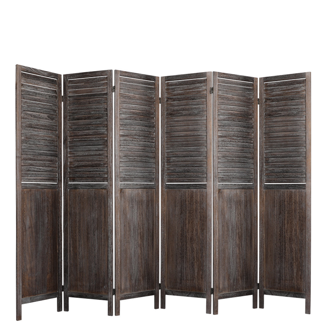 Levede 6 Panel Partition Room Divider Brown-2006732941249613824
