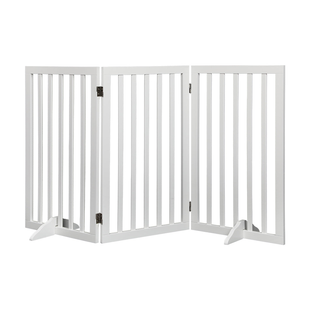 PaWz Wooden Pet Gate Dog Fence Safety White 400x 3MM-2006732963521368064