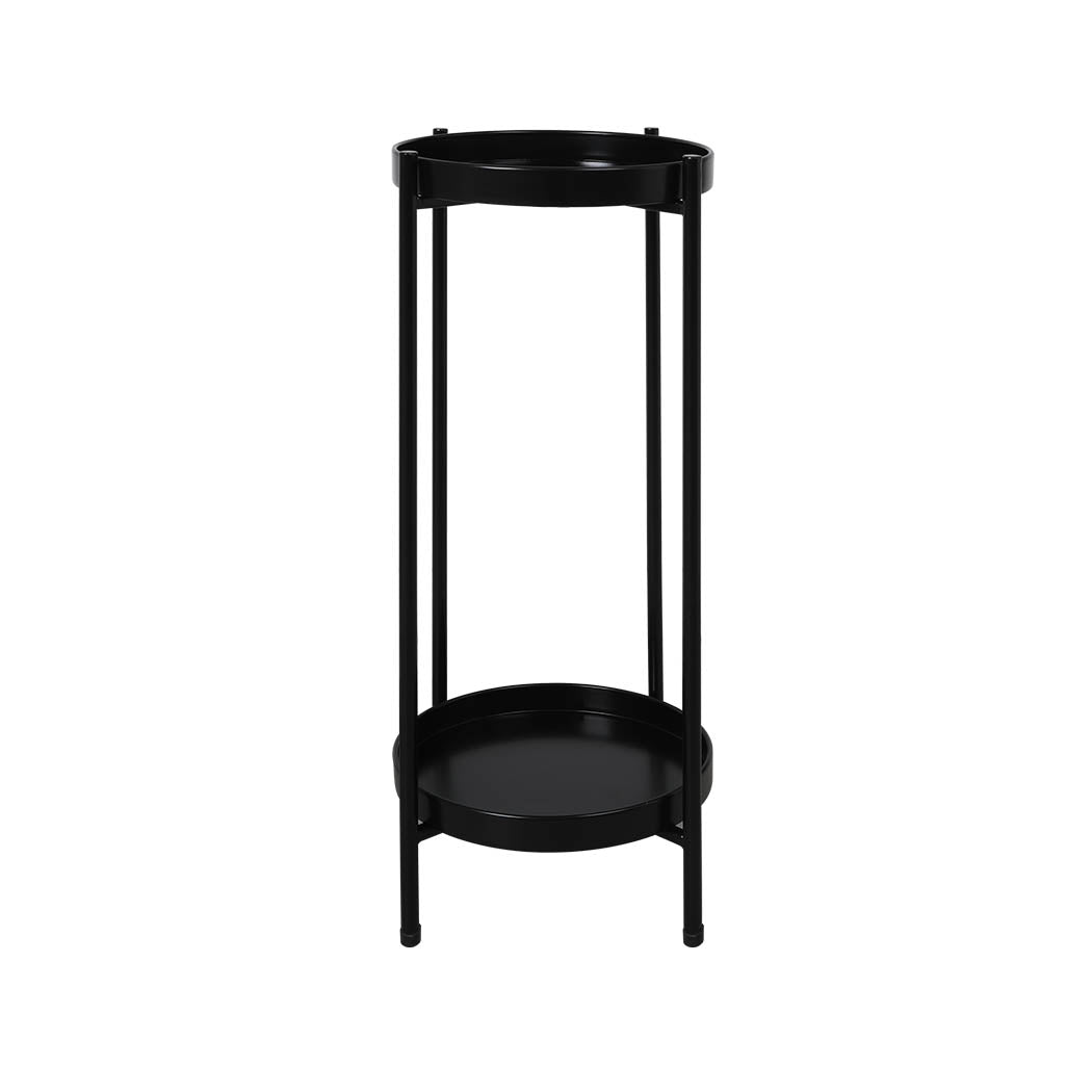 Levede 2 Tier Plant Stand Outdoor Indoor Black Large-2018816746772893696