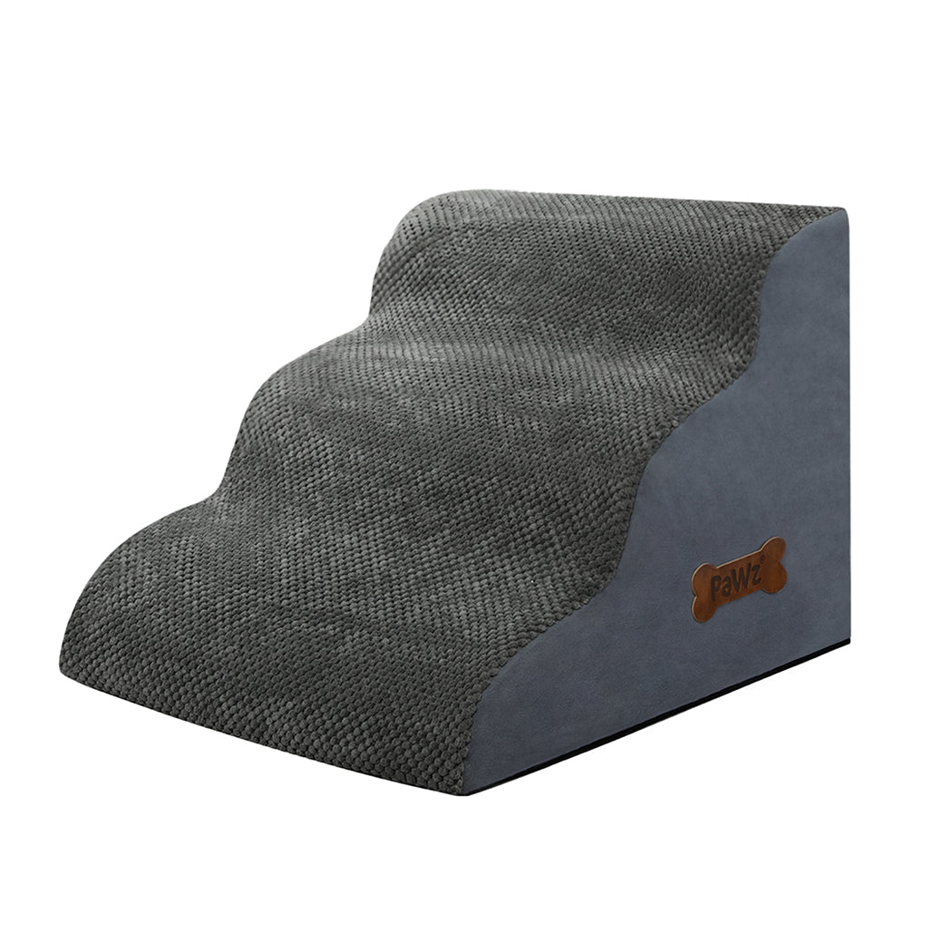 Pawz 3 Steps Pet Stairs Dog Ramp High Density Foam Grey-2006732707169701888