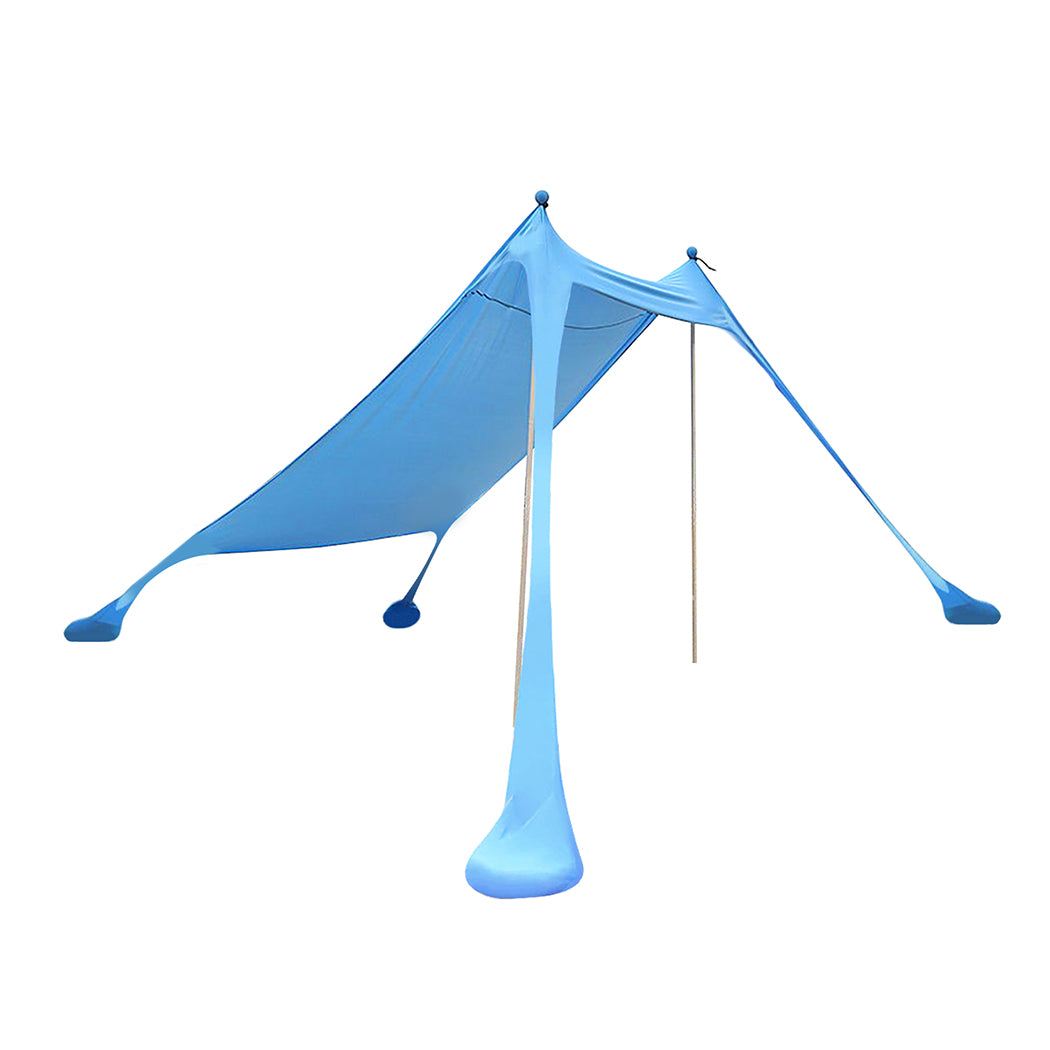 Beach Tent Camping Canopy 2-4 Person Family Sun Shade Shelter 210x210cm Blue-2018816756323323904