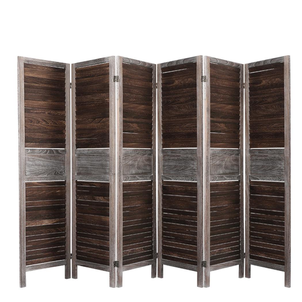 Levede Room Divider 6 Panel Folding Brown-2006732941086035968