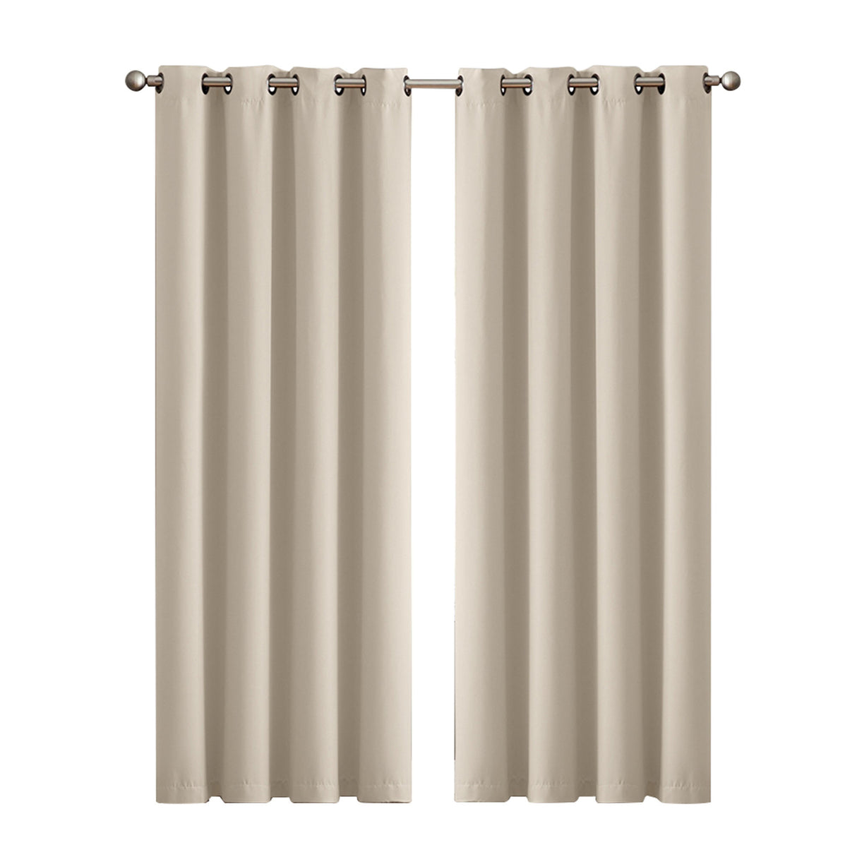 2x Blockout Curtains Panels 3 Layers Beige CD1003-132X213-GR-2018816668163248128