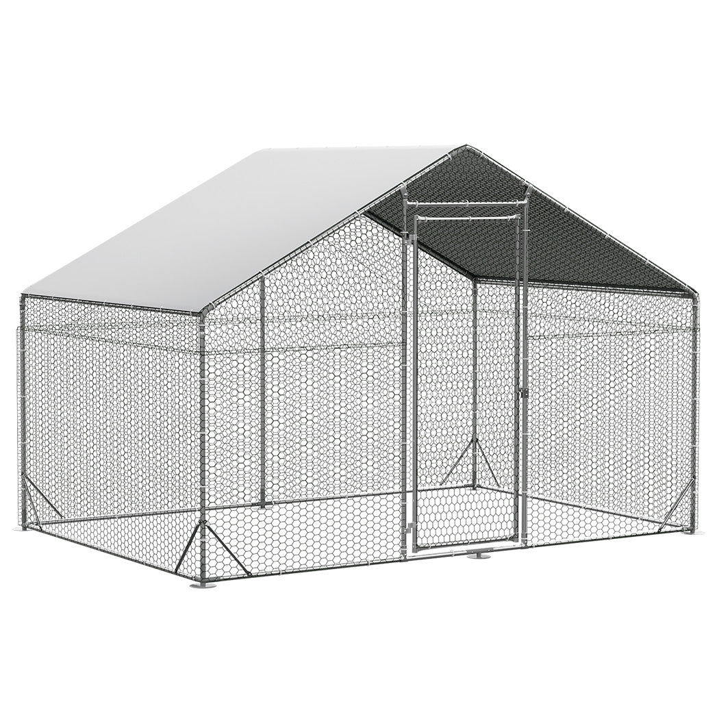 Pawz 200x300x194cm Large Metal Walk-in Chicken Coop Cage-1954802466965032960