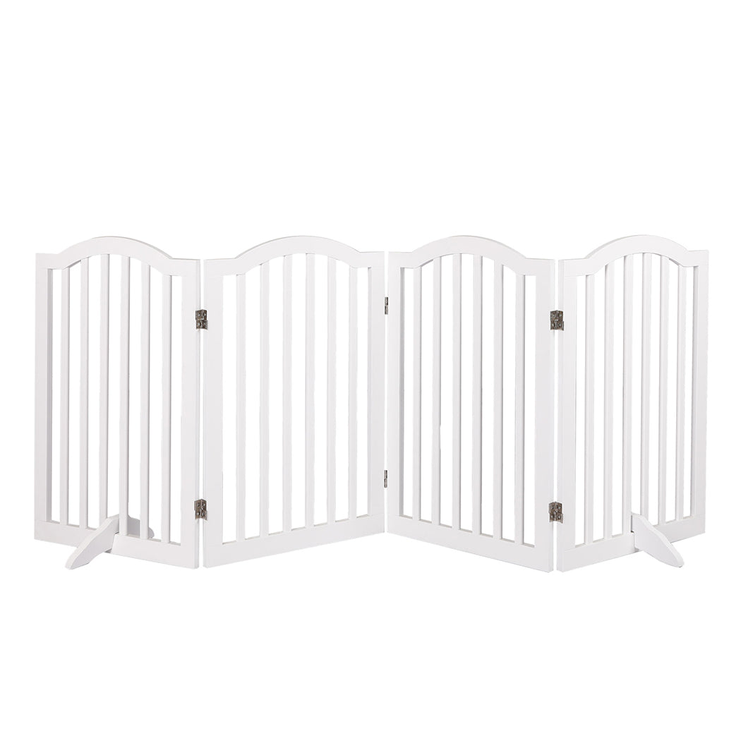 PaWz Wooden Pet Gate Dog Fence Safety White-2006732982756446209